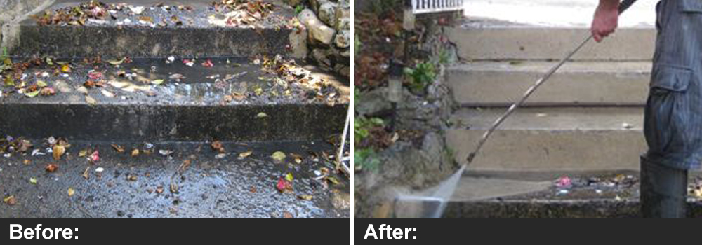 High-pressure cleaning โ before and after